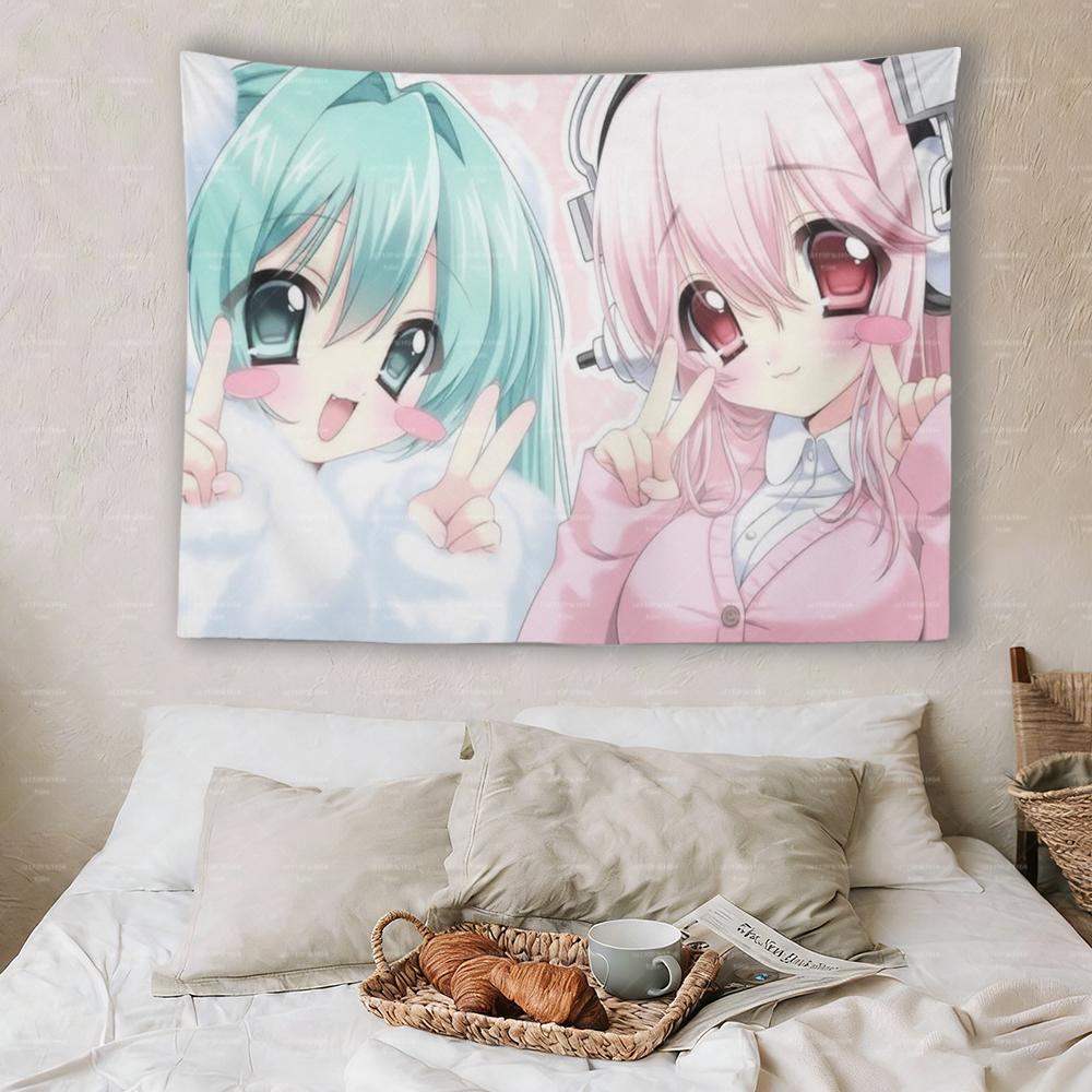 1pc Super Sonico Green Hair Anime Girl Tapestry Kawaii Chibi Wall Hanging for Bedroom Otaku Pastel Room Decor 74x94cm(29x37in)
1pc Super Sonico Green Hair Anime Girl Tapestry Kawaii Chibi Wall Hanging for Bedroom Otaku Pastel Room Decor 74x94cm(29x37in)