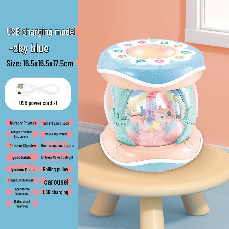 Музична іграшка-барабан для немовлят і малюків - Карусель-неваляшка для раннього розвитку для малюків 0-12 місяців
Музична іграшка-барабан для немовлят і малюків - Карусель-неваляшка для раннього розвитку для малюків 0-12 місяців