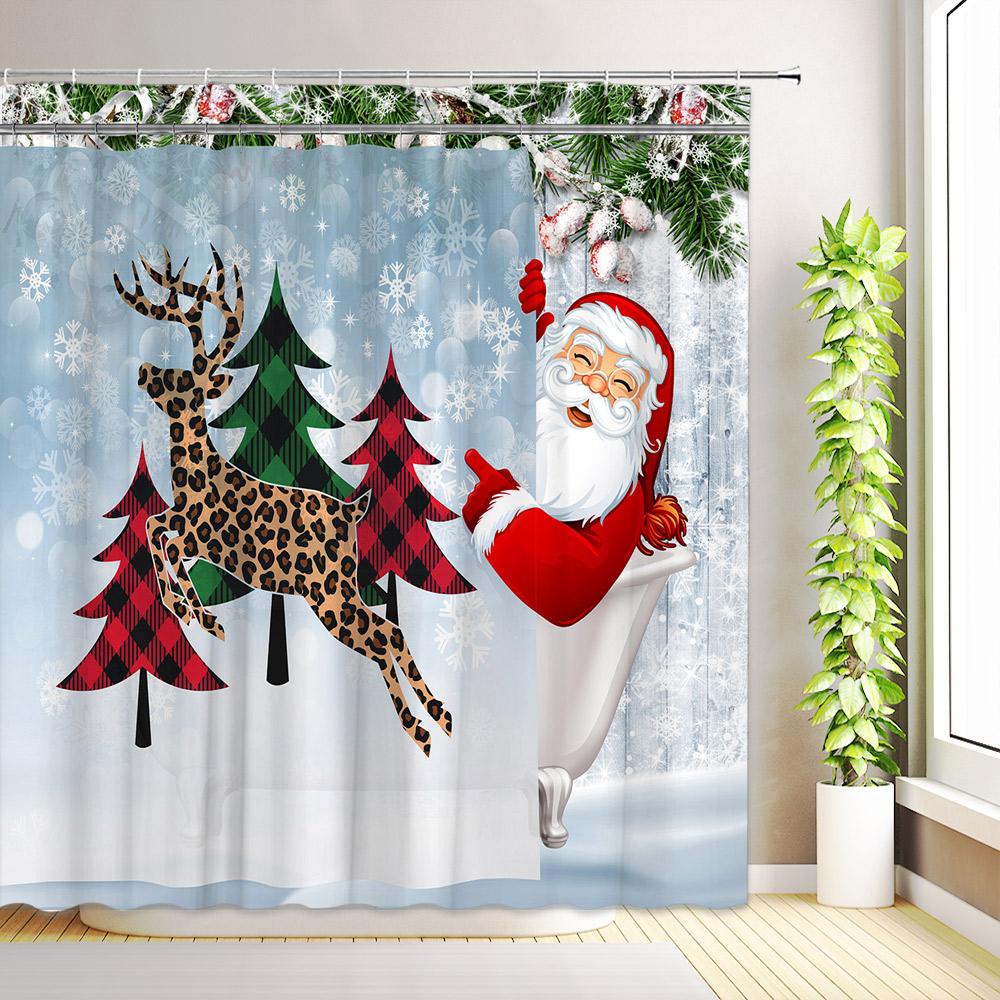 Merry Christmas Shower Curtain Santa Claus Winter Snowman Snowflake Buffalo Plaid Reindeer Xmas Bathroom Decor Fabric with Hooks 35x70inch-90x180cm
Merry Christmas Shower Curtain Santa Claus Winter Snowman Snowflake Buffalo Plaid Reindeer Xmas Bathroom Decor Fabric with Hooks 35x70inch-90x180cm