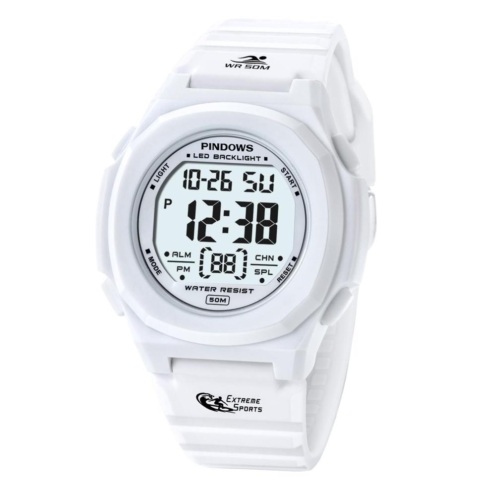 The women s digital sports watch is water resistant to 50 meters and features an LED backlight, calendar, alarm clock, stopwatch. makes a PINDOWS
The women s digital sports watch is water resistant to 50 meters and features an LED backlight, calendar, alarm clock, stopwatch. makes a PINDOWS