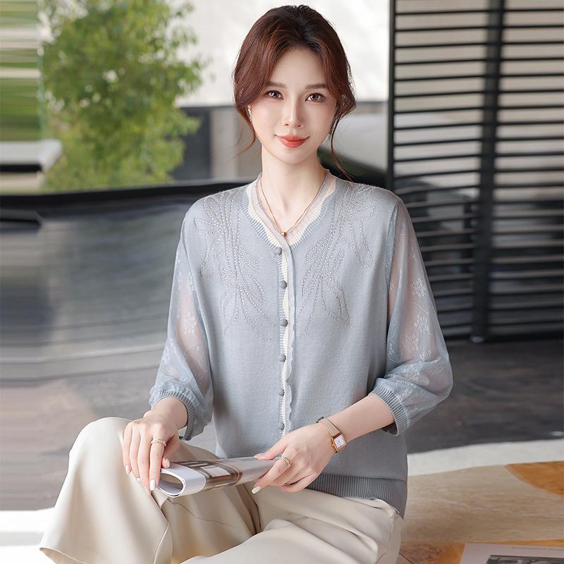 Mom s 2026 Summer Knit T-Shirt: Thin Gauze, Seven-Sleeve Fashion Top for Middle-Aged and Elderly Women 2XL (110-120 lbs) синий
Mom s 2026 Summer Knit T-Shirt: Thin Gauze, Seven-Sleeve Fashion Top for Middle-Aged and Elderly Women 2XL (110-120 lbs) синий