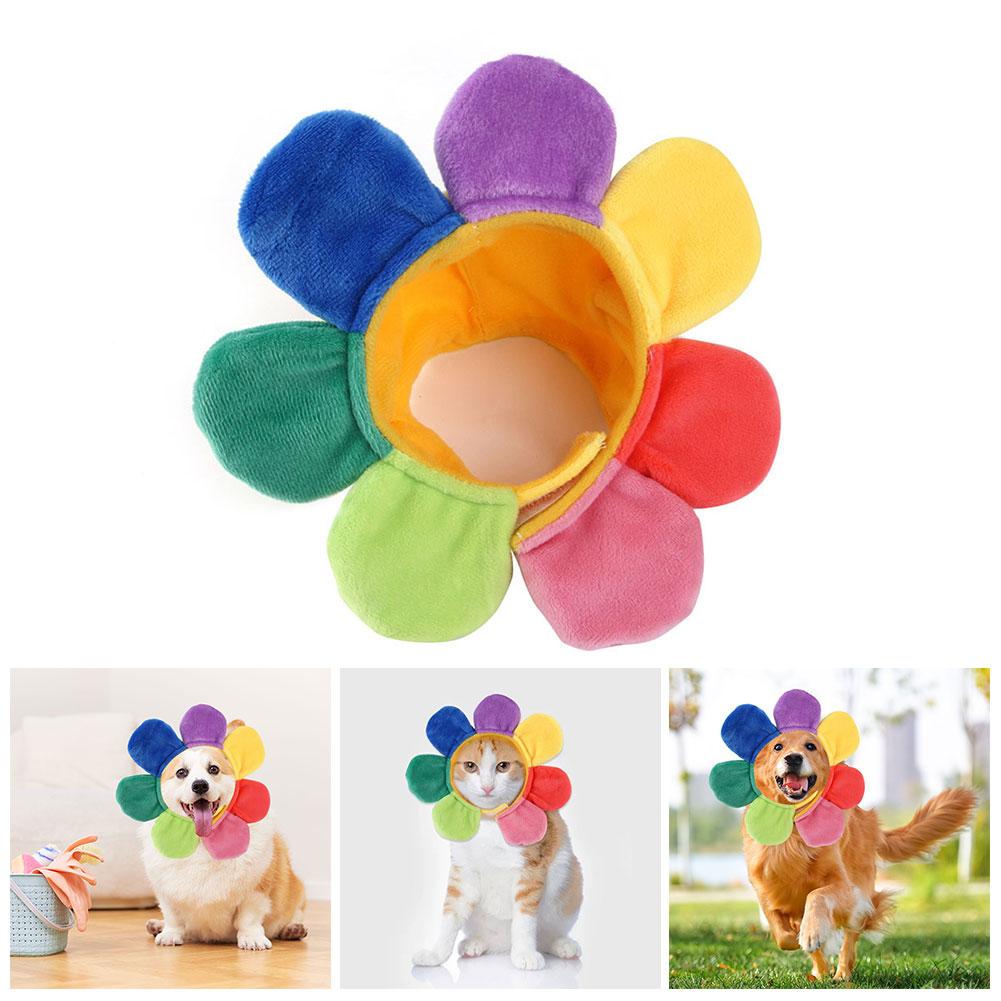 2024 Новый головной убор для питомца, шляпа с изображением солнца и цветов, плюшевый мишка, головной убор с цветком, костюм для питомца для вечеринки, аксессуары для косплея H3C7