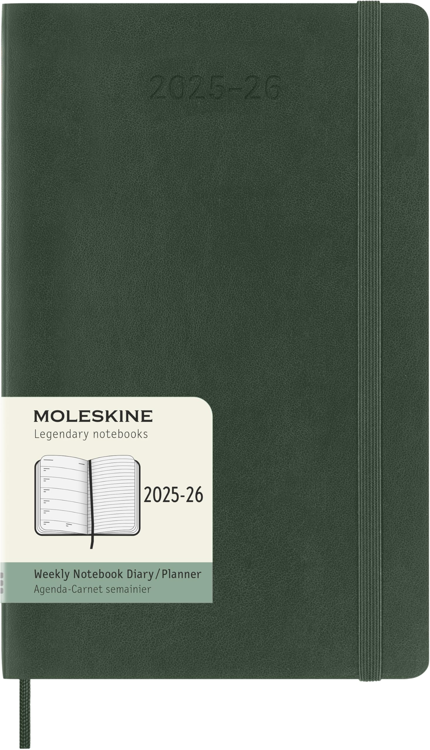 Moleskine 2025 Planner, July Start, 18-Month Weekly Diary, Soft Cover, Large Size (13cm W x 21cm H), Myrtle Green, DSK1518WN3Y26
Moleskine 2025 Planner, July Start, 18-Month Weekly Diary, Soft Cover, Large Size (13cm W x 21cm H), Myrtle Green, DSK1518WN3Y26