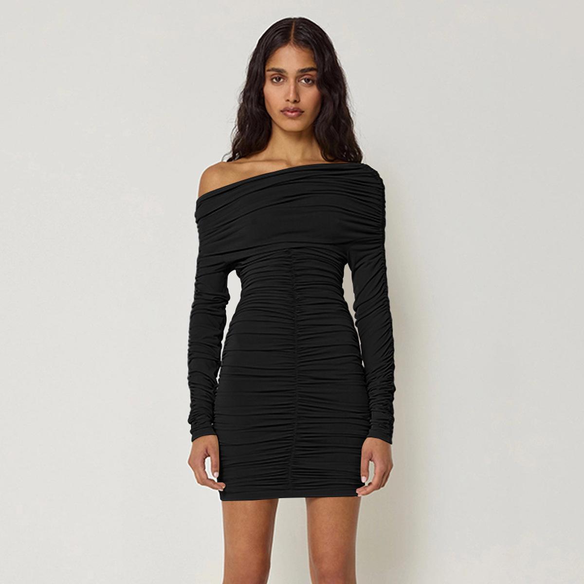 Women s One-Shoulder Strapless Pleated Bodycon Dress - Long-Sleeved, Autumn/Winter Collection XS чорний
Women s One-Shoulder Strapless Pleated Bodycon Dress - Long-Sleeved, Autumn/Winter Collection XS чорний