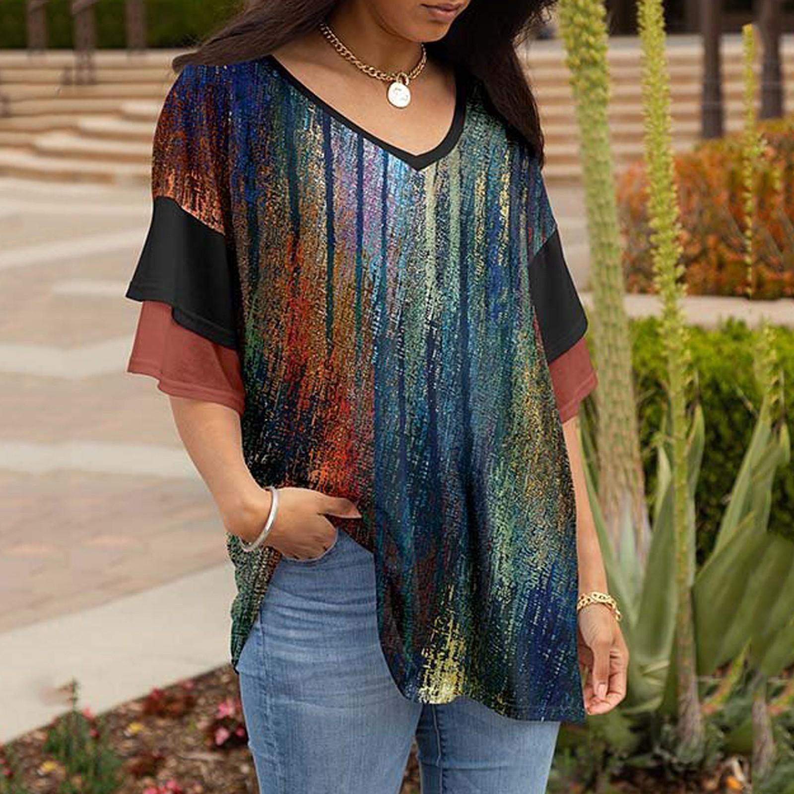 (SU)Женские повседневные свободные рубашки с v-образным вырезом и короткими рукавами, модные топы с принтом в горошек, футболки XXXL
(SU)Женские повседневные свободные рубашки с v-образным вырезом и короткими рукавами, модные топы с принтом в горошек, футболки XXXL