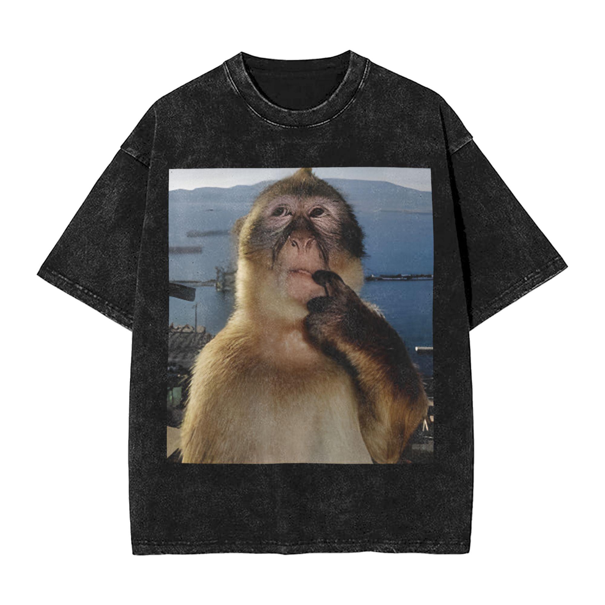 Thinking Monkey Meme T Shirts Hip Hop Washed Short Sleeve Oversize TShirts Vintage for Unisex Women Streetwear Summer Tops Tees S
Thinking Monkey Meme T Shirts Hip Hop Washed Short Sleeve Oversize TShirts Vintage for Unisex Women Streetwear Summer Tops Tees S