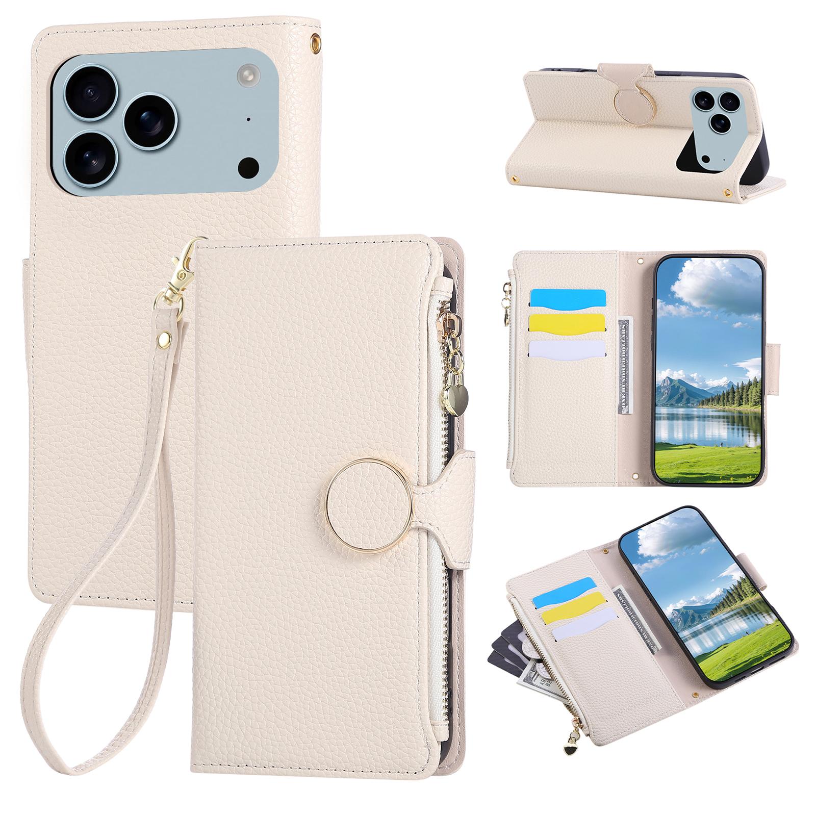 For iPhone 17 Pro Max Case Zipper Wallet Leather Phone Cover with Wrist Strap Beige
For iPhone 17 Pro Max Case Zipper Wallet Leather Phone Cover with Wrist Strap Beige
