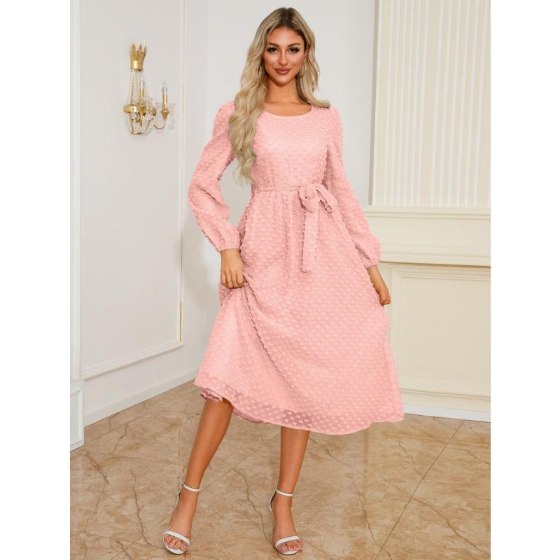 Осенне-зимнее женское элегантное платье с заниженной талией, круглым вырезом, жаккардовым узором, длинными рукавами, платье средней длины M розовый
Осенне-зимнее женское элегантное платье с заниженной талией, круглым вырезом, жаккардовым узором, длинными рукавами, платье средней длины M розовый