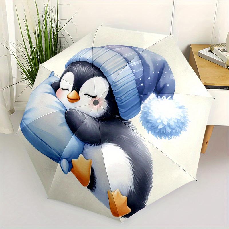 Penguin, Winter Automatic folding umbrella simple eight rib design, bright color pattern, durable iron frame, ideal for travel and outdoor,
Penguin, Winter Automatic folding umbrella simple eight rib design, bright color pattern, durable iron frame, ideal for travel and outdoor,