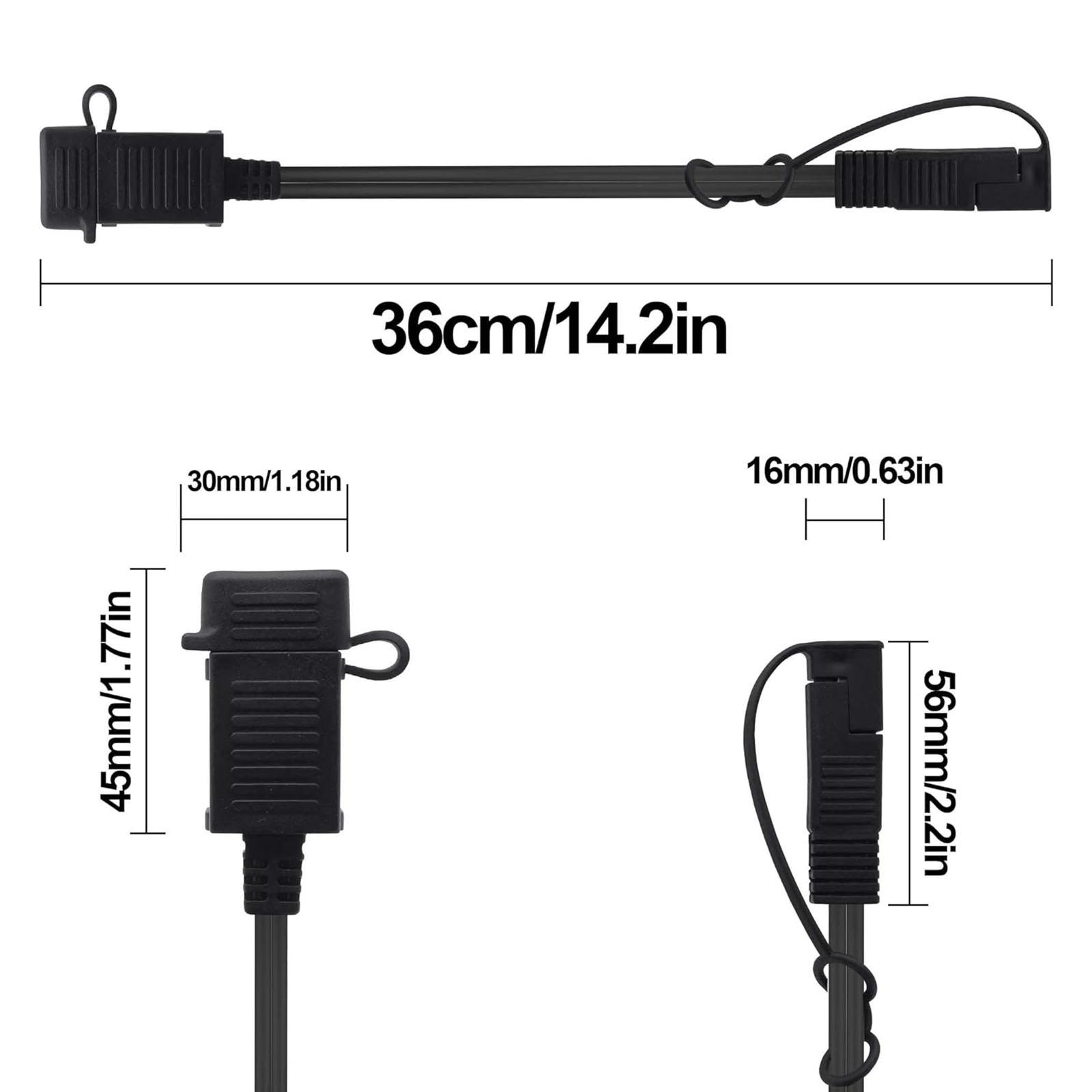 SAE To USB Power Cable with Waterproof Cover For Motorcycles Car Solar Panel With Fast Charging 5V 2A Output 1
SAE To USB Power Cable with Waterproof Cover For Motorcycles Car Solar Panel With Fast Charging 5V 2A Output 1