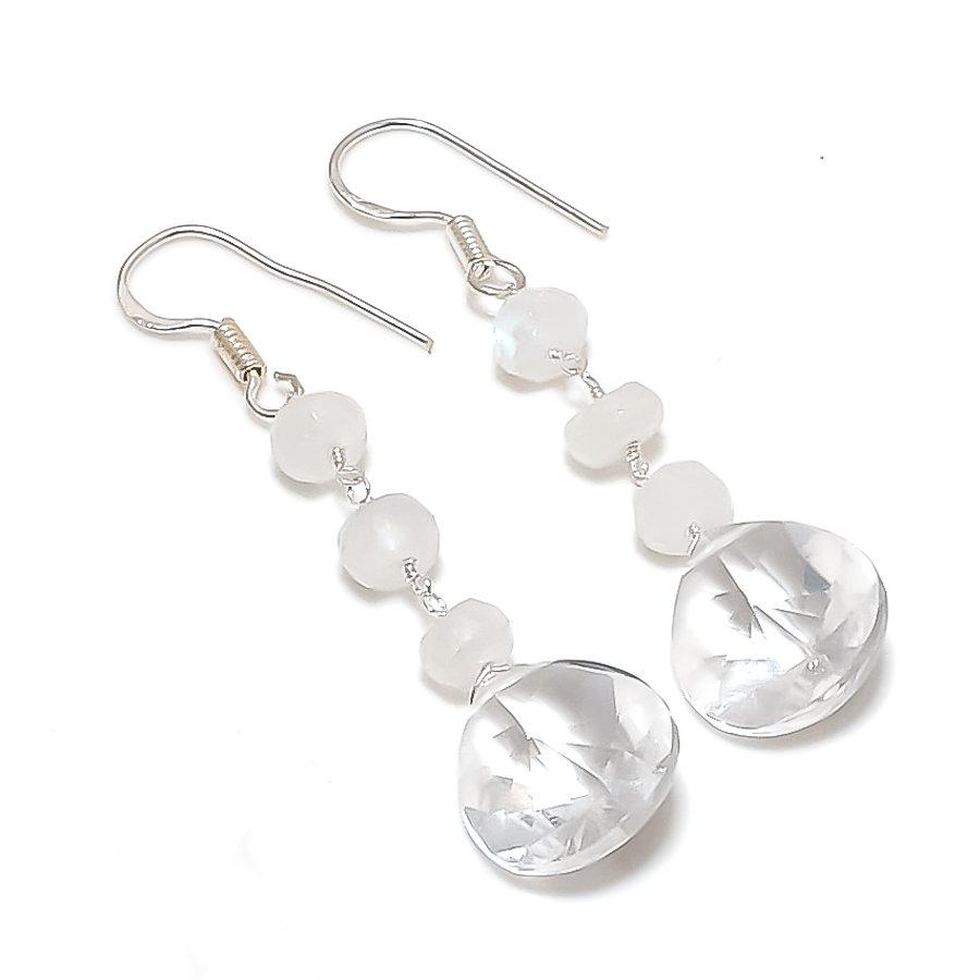 White Topaz Gemstone Handmade 925 Sterling Silver Jewelry Earring 2.36 KJ-897
White Topaz Gemstone Handmade 925 Sterling Silver Jewelry Earring 2.36 KJ-897