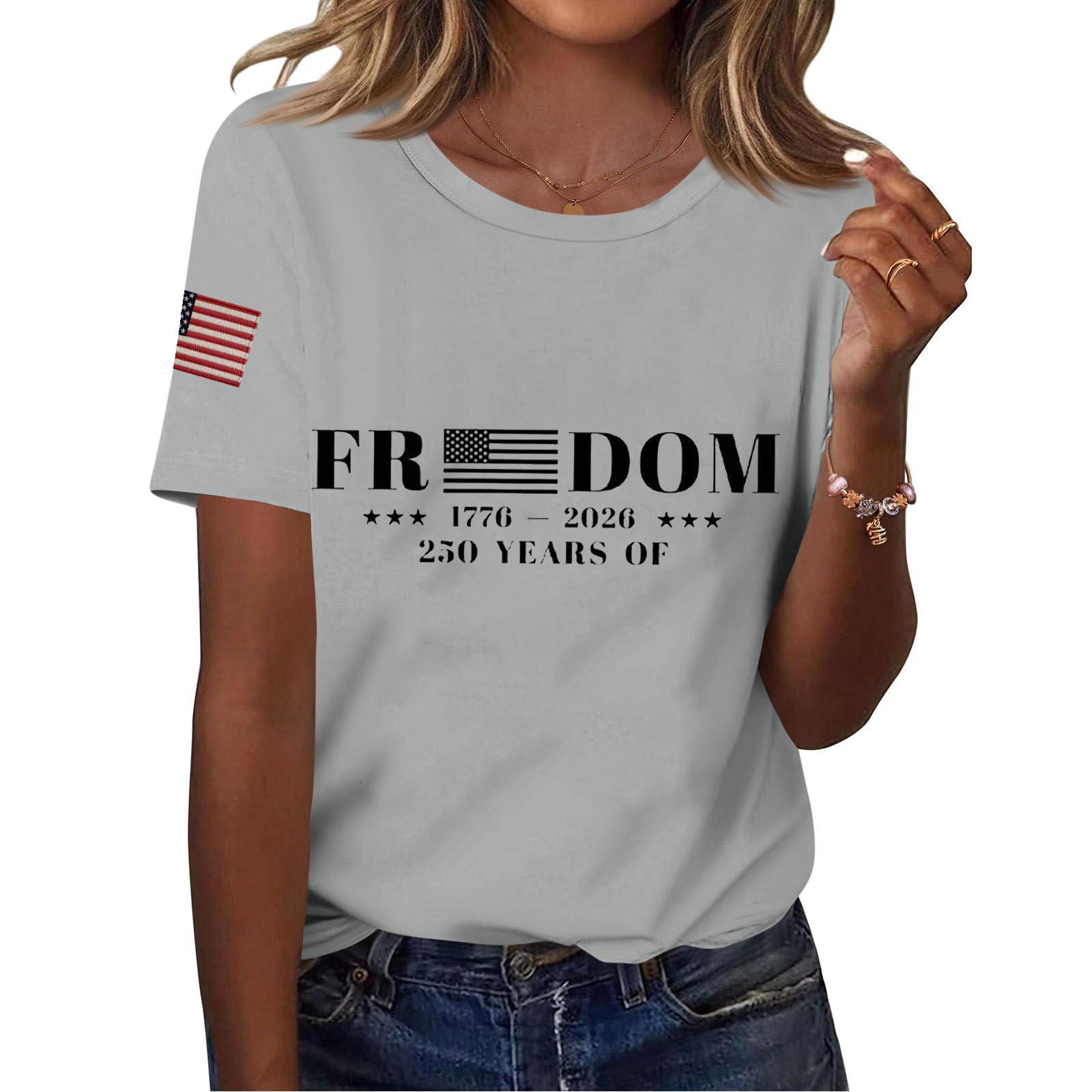 Womens Casual Crewneck Short Sleeve T Shirt Top with Independence Day Graphic Print Loose Fit Comfortable Style L
Womens Casual Crewneck Short Sleeve T Shirt Top with Independence Day Graphic Print Loose Fit Comfortable Style L