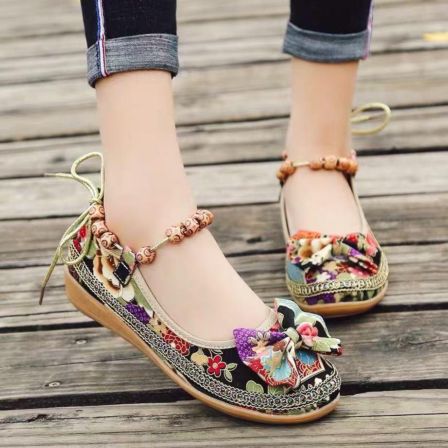 Woman s New Ethnic Style Flat Sole Cloth Shoes Soft Sole Non Slip Round Toe Ankle Strap Lightweight String Bead Nude Shoes 35 чорний
Woman s New Ethnic Style Flat Sole Cloth Shoes Soft Sole Non Slip Round Toe Ankle Strap Lightweight String Bead Nude Shoes 35 чорний