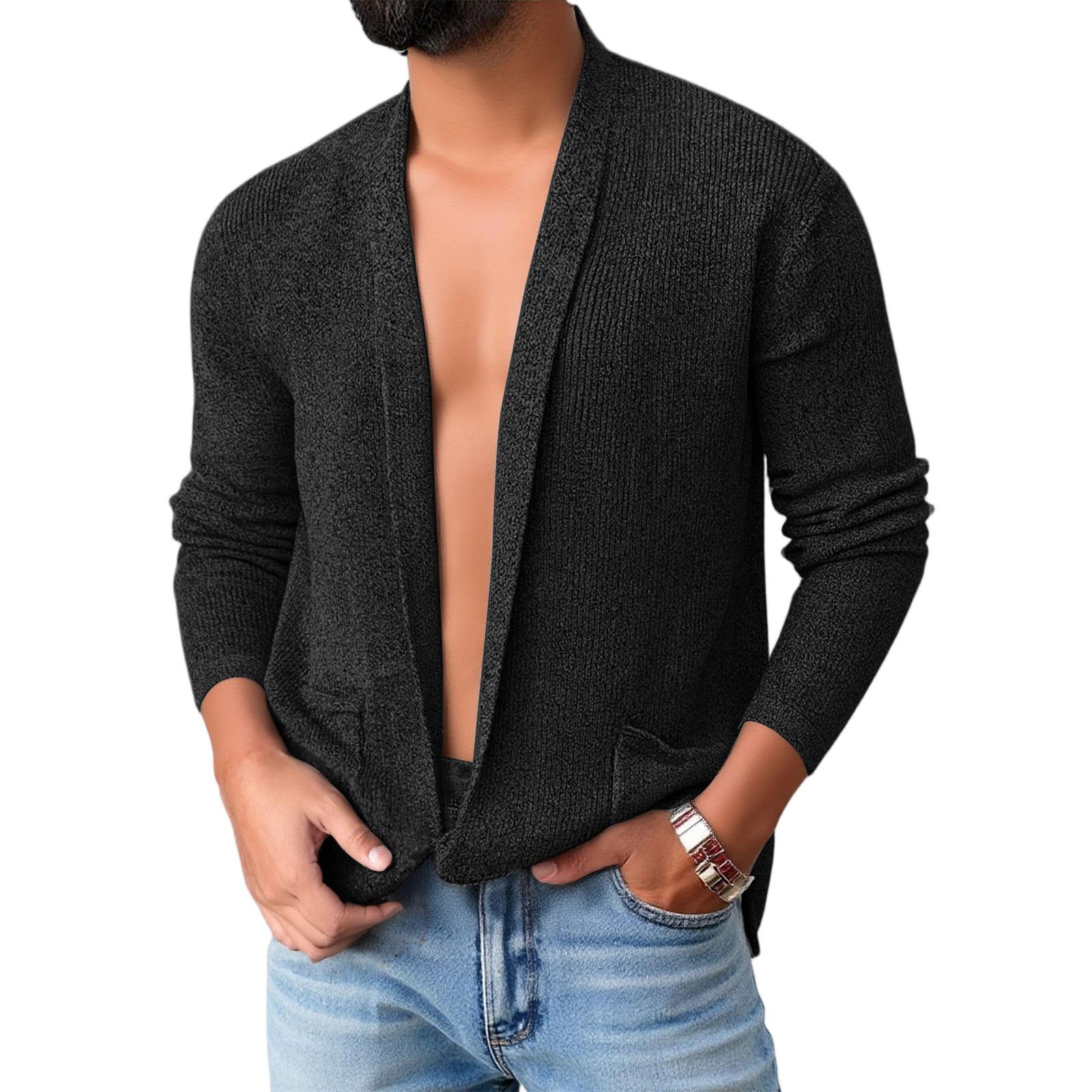 Men s Trend Solid Color Knitting Cardigan Flip Collar Sweater Coat L
Men s Trend Solid Color Knitting Cardigan Flip Collar Sweater Coat L