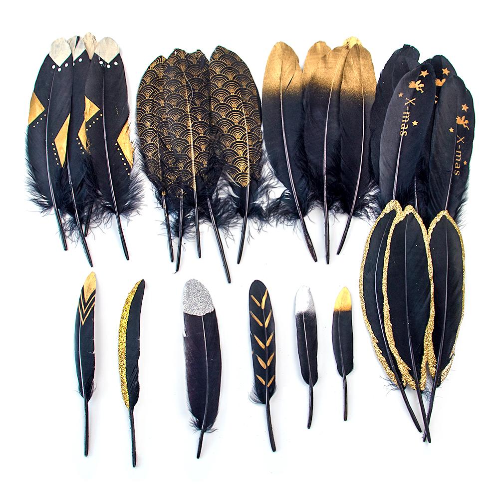 Black Gold Natural Goose Feathers For Needlework Dream Catcher Feather Crafts Jewelry Accessories Diy Decoration 10PCS
Black Gold Natural Goose Feathers For Needlework Dream Catcher Feather Crafts Jewelry Accessories Diy Decoration 10PCS