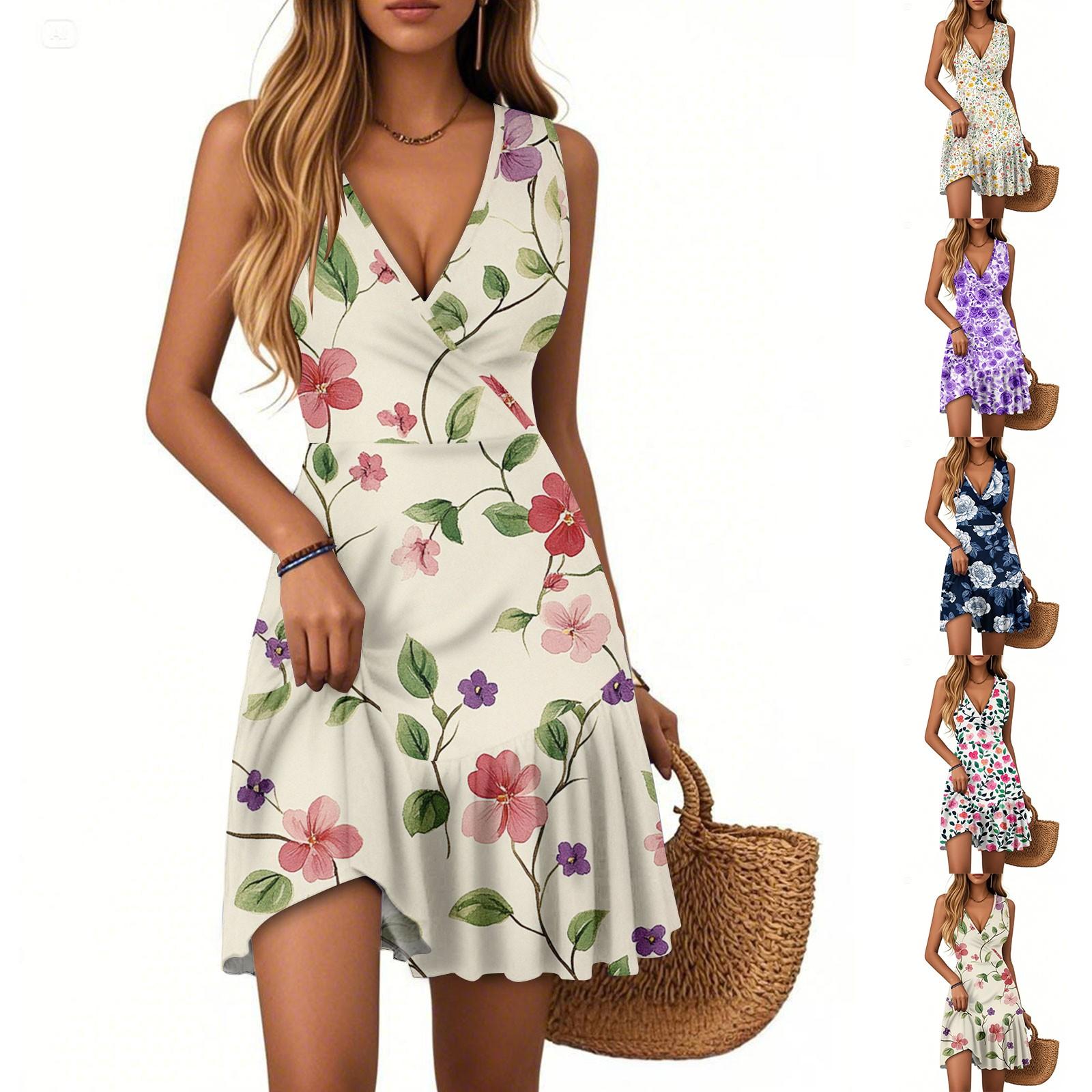 Women s Summer Dress V Neck Sleeveless Casual Floral Print Hem Pleated Dress S фіолетовий
Women s Summer Dress V Neck Sleeveless Casual Floral Print Hem Pleated Dress S фіолетовий