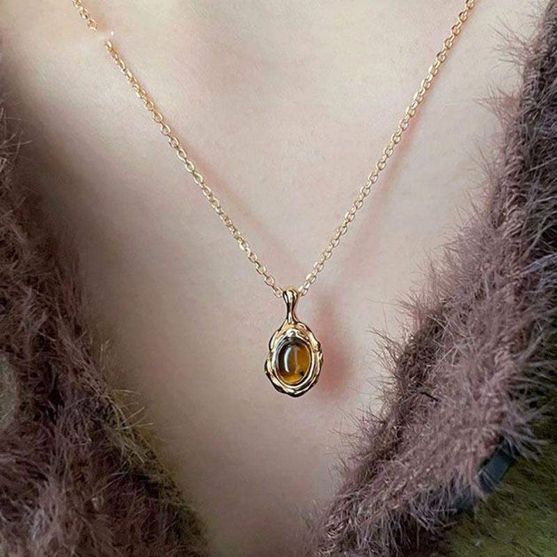 New Tiger Eye Single Pendant Necklace Earrings Rings Set for Woman Elegent Brown Stone Fine Jewelry Set Friendship Holiday Gift
New Tiger Eye Single Pendant Necklace Earrings Rings Set for Woman Elegent Brown Stone Fine Jewelry Set Friendship Holiday Gift