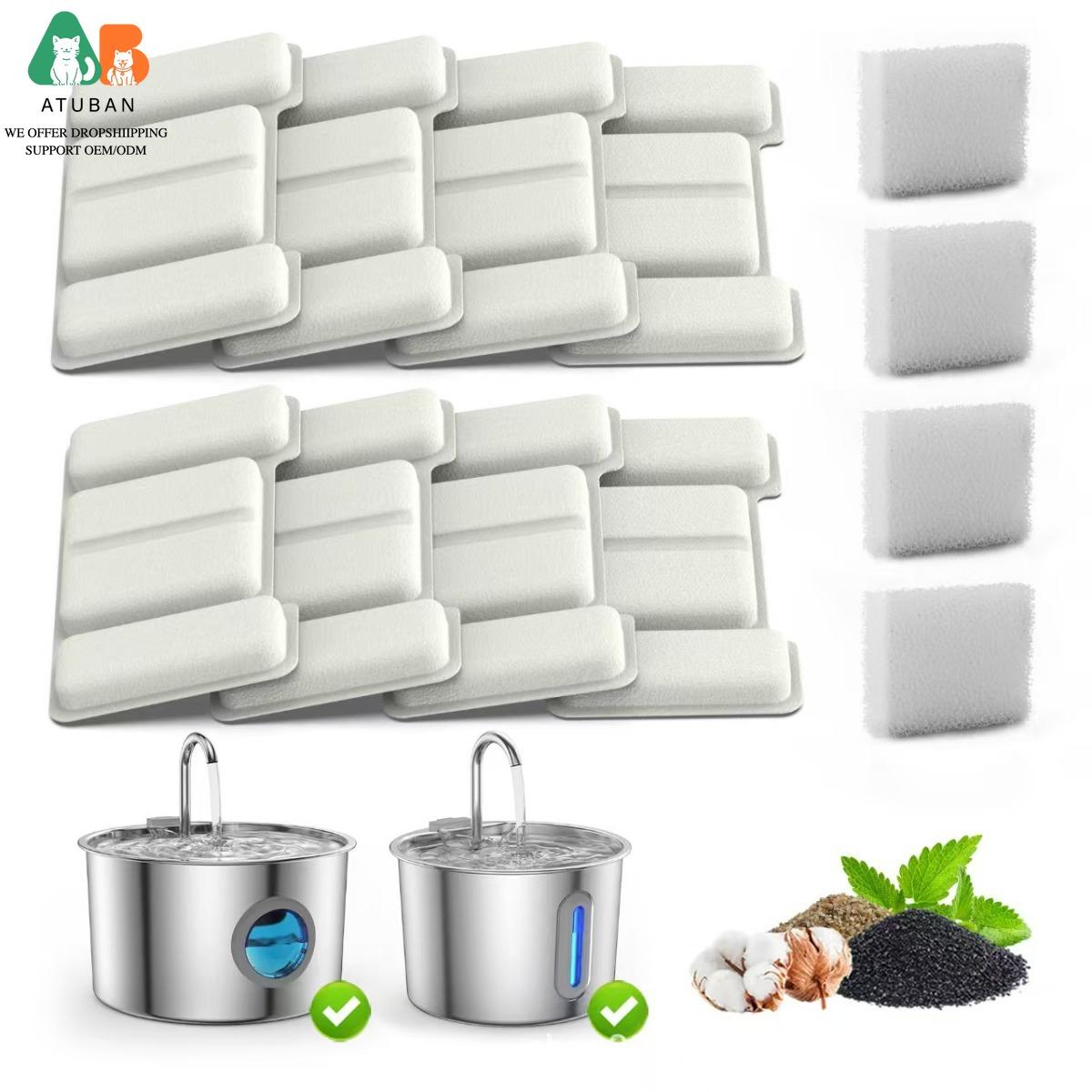 ATUBAN Cat Water Fountain Filters,Replacement Filters & Sponges Set for 3.2L/ 108oz Automatic Pet Fountain Dog Water Dispenser 8 Filters 4 Sponges
ATUBAN Cat Water Fountain Filters,Replacement Filters & Sponges Set for 3.2L/ 108oz Automatic Pet Fountain Dog Water Dispenser 8 Filters 4 Sponges