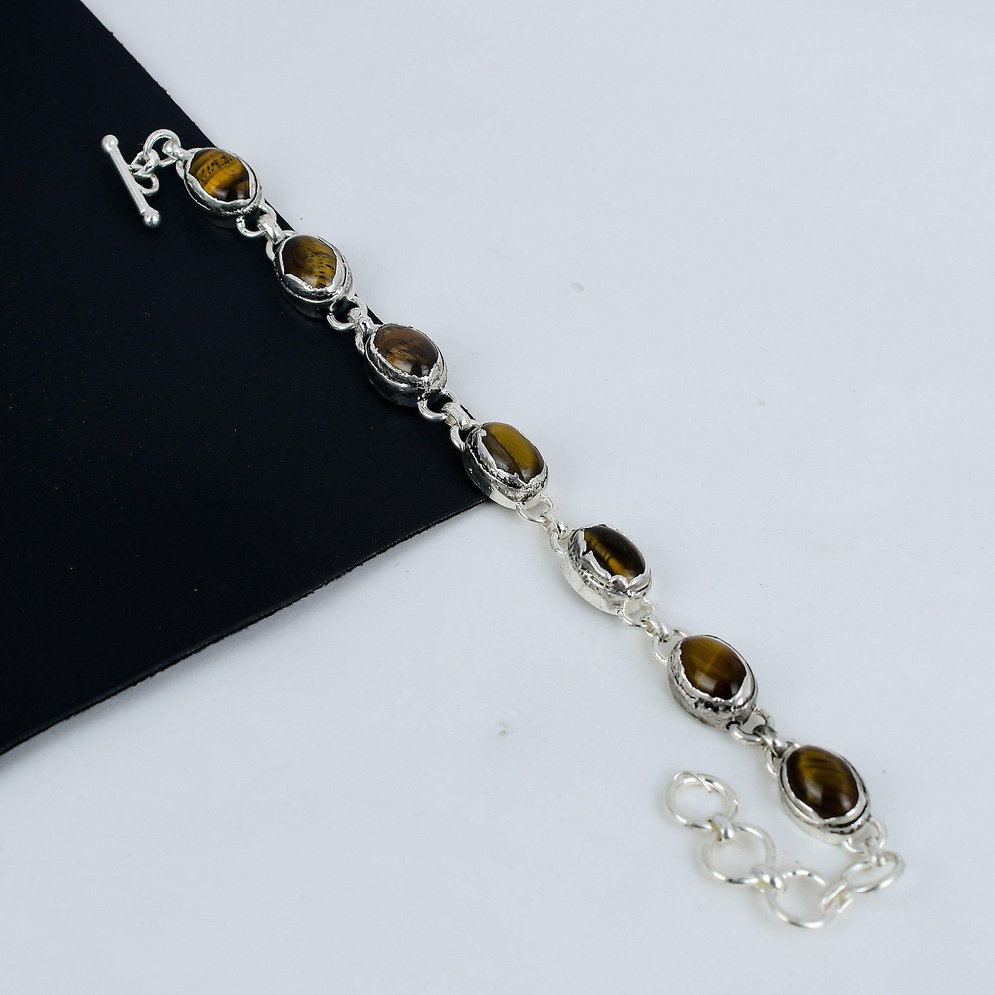 Dainty Tiger Eye Gemstone Handmade 925 Sterling Silver Bracelet, Tiger Eye Bracelet For Wife , Unisex Bracelet Mother s Day Gift 8 коричневий
Dainty Tiger Eye Gemstone Handmade 925 Sterling Silver Bracelet, Tiger Eye Bracelet For Wife , Unisex Bracelet Mother s Day Gift 8 коричневий