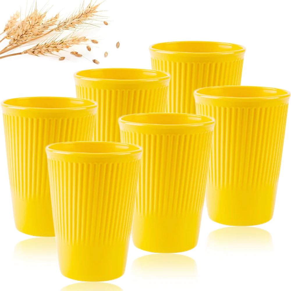 6Pcs Green Washable Wheat Straw Cups Durable Reusable Cups for Water Milk Tea Coffee - Eco-Friendly BPA-Free Dishwasher Safe 6Pcs жовтий
6Pcs Green Washable Wheat Straw Cups Durable Reusable Cups for Water Milk Tea Coffee - Eco-Friendly BPA-Free Dishwasher Safe 6Pcs жовтий
