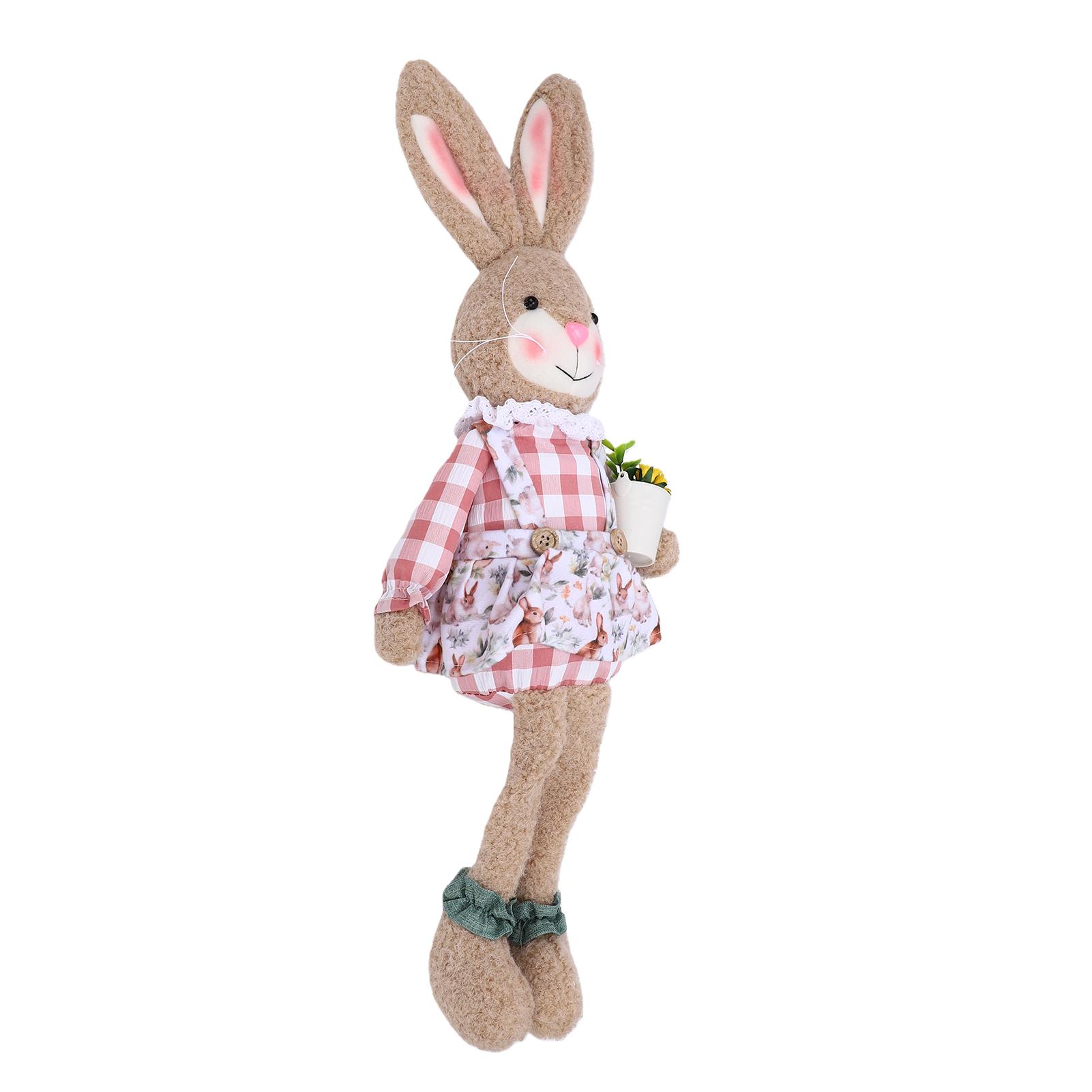 Plush Bunny Desktop Decoration Retro Rustic Style Handmade Easter Bunny Doll with Long Legs Shapable Ears for Table Type 2
Plush Bunny Desktop Decoration Retro Rustic Style Handmade Easter Bunny Doll with Long Legs Shapable Ears for Table Type 2