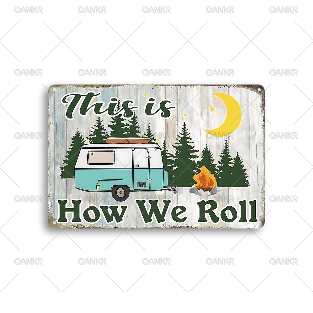 Vintage Camping Poster Metal Tin Sign Ideal Gift This Is How We Roll Metal Signs for Backyard RV Art Decor Plaque Accessories 20x30cm
Vintage Camping Poster Metal Tin Sign Ideal Gift This Is How We Roll Metal Signs for Backyard RV Art Decor Plaque Accessories 20x30cm
