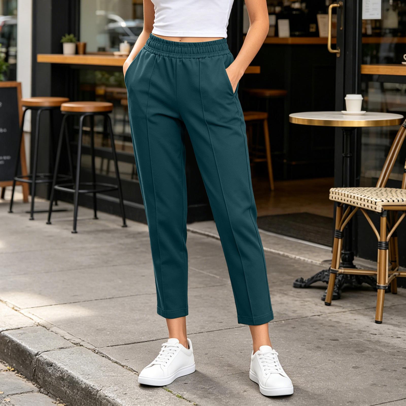 Casual Elastic Waistband Pants for Women with Pockets Straight Leg Lightweight Comfortable Fit Suitable for Everyday Wear M
Casual Elastic Waistband Pants for Women with Pockets Straight Leg Lightweight Comfortable Fit Suitable for Everyday Wear M
