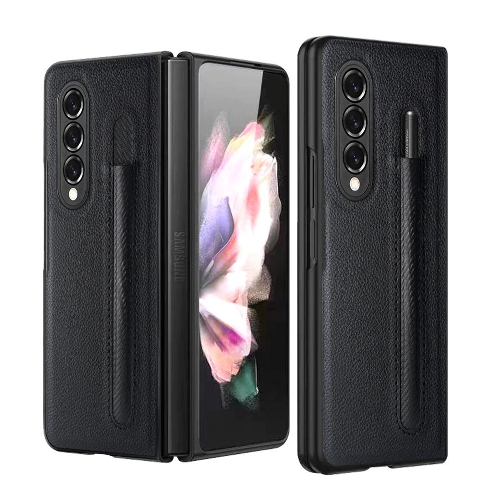 Anti-Scratch Leather Skin Cover Case for Samsung Galaxy Z Fold 3 5 Fold5 5G Fold4 Fold3 Fold 4 Cases with Pen Holder Pocket for Samsung Z Fold 3
Anti-Scratch Leather Skin Cover Case for Samsung Galaxy Z Fold 3 5 Fold5 5G Fold4 Fold3 Fold 4 Cases with Pen Holder Pocket for Samsung Z Fold 3
