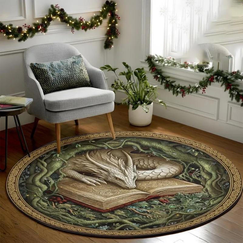 3D Mystical Dragon 3D Illusion Carpet Fantasy Floor Mat for Gothic Decor Living Room Bedroom Library Round Home Rug Gift 80cm x 80cm
3D Mystical Dragon 3D Illusion Carpet Fantasy Floor Mat for Gothic Decor Living Room Bedroom Library Round Home Rug Gift 80cm x 80cm