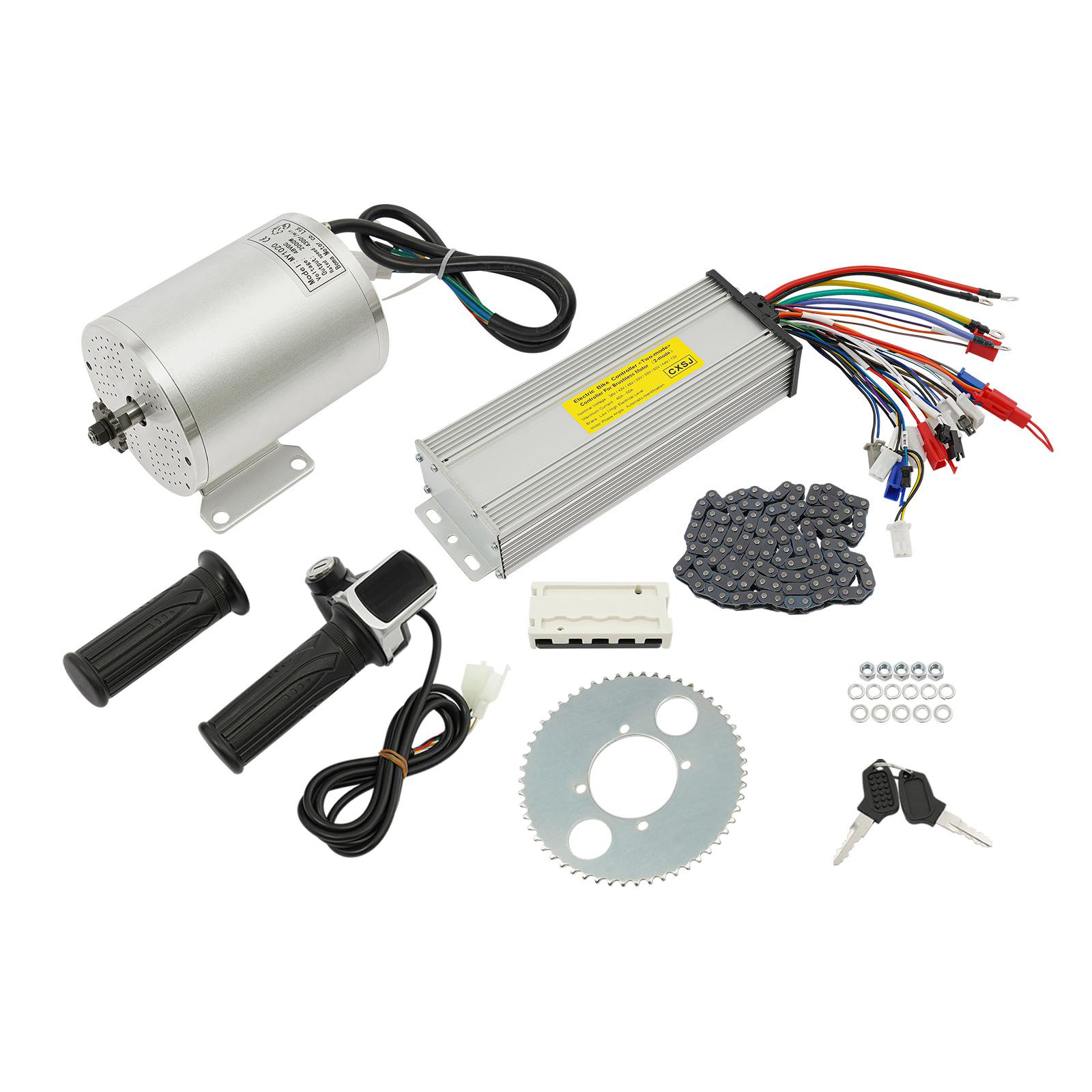 48V2000W Electric Brushless DC Motor Complete Kit 4300RPM High Speed Motor with Speed Controller for Go Kart Bike Motorcycle срібний
48V2000W Electric Brushless DC Motor Complete Kit 4300RPM High Speed Motor with Speed Controller for Go Kart Bike Motorcycle срібний