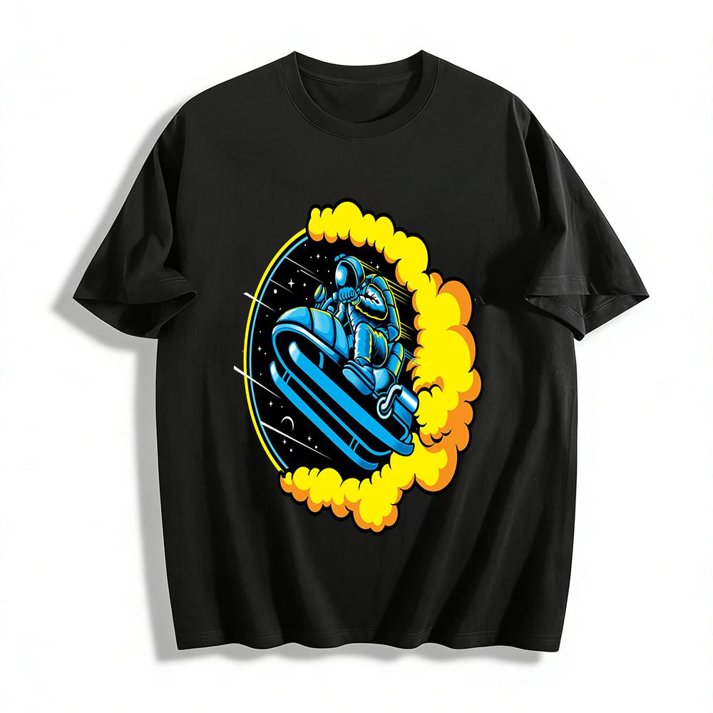 Astronaut Jet Moto Graphic Print Cool Casual Short Sleeve T-Shirt Pure cotton T-shirt XXS
Astronaut Jet Moto Graphic Print Cool Casual Short Sleeve T-Shirt Pure cotton T-shirt XXS