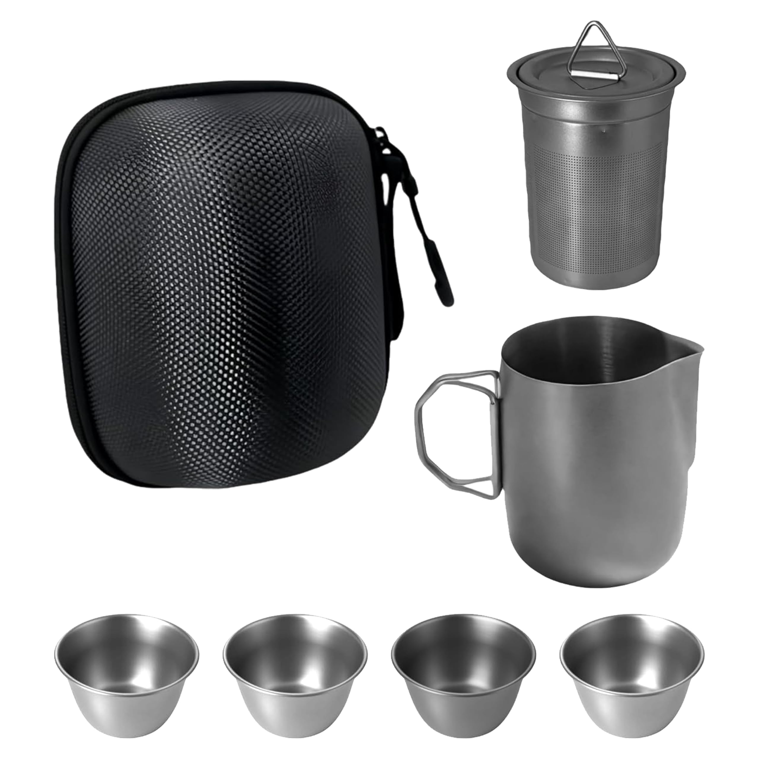 Ginrum Portable Titanium Tea Set, Camping Coffee Pot, 4 Cups, Lightweight, Adult Tea Set for Indoor, Outdoor, and Home Use, Perfect for Picnics,
Ginrum Portable Titanium Tea Set, Camping Coffee Pot, 4 Cups, Lightweight, Adult Tea Set for Indoor, Outdoor, and Home Use, Perfect for Picnics,