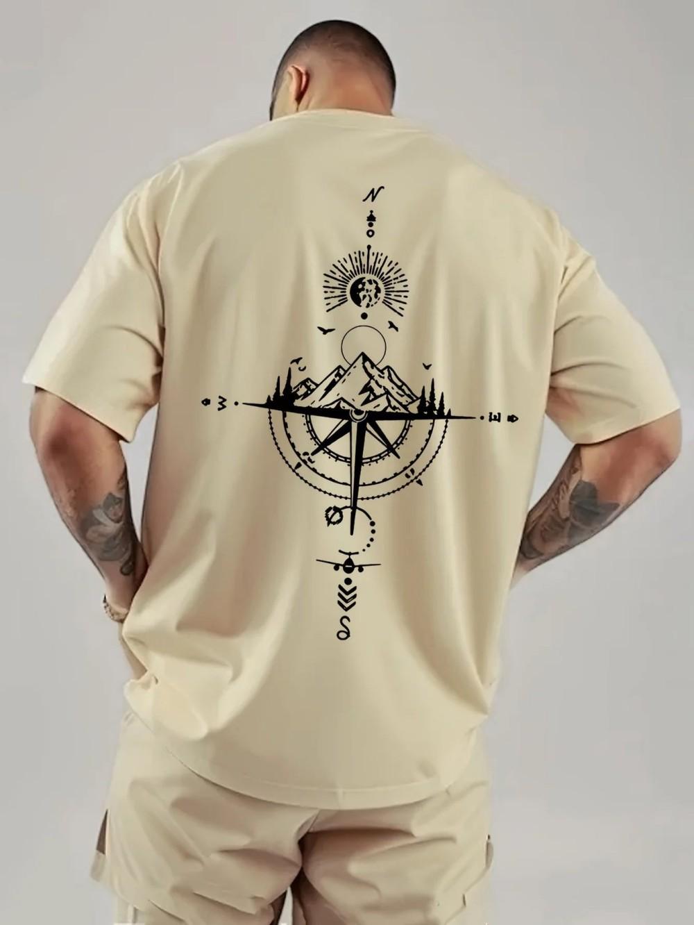 New summer men s polyester fabric casual sports loose retro compass printed comfortable round neck short sleeved T-shirt 4XL
New summer men s polyester fabric casual sports loose retro compass printed comfortable round neck short sleeved T-shirt 4XL