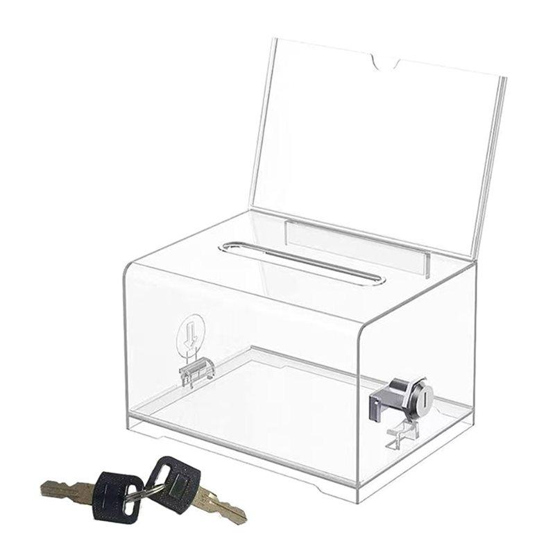 A25F-Acrylic Solid Ballot Box Durable Tip Jar With Lock And Sign Holder Plastic Container For Voting Suggestions
A25F-Acrylic Solid Ballot Box Durable Tip Jar With Lock And Sign Holder Plastic Container For Voting Suggestions