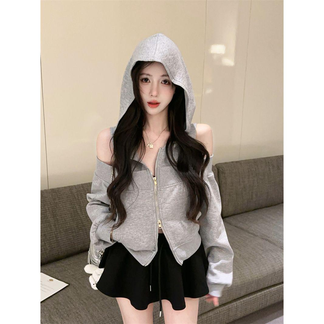 Women s Gray Hooded Off-Shoulder Cardigan - Autumn 2025 Stylish Long-Sleeve Sweatshirt Jacket X-Large сірий колір
Women s Gray Hooded Off-Shoulder Cardigan - Autumn 2025 Stylish Long-Sleeve Sweatshirt Jacket X-Large сірий колір