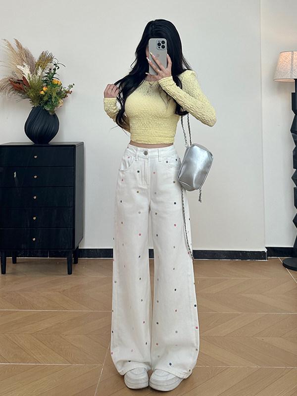 High Waist Wide Leg Embroidered Jeans for Women - Autumn/Winter 2026 M (94-105 lbs)
High Waist Wide Leg Embroidered Jeans for Women - Autumn/Winter 2026 M (94-105 lbs)