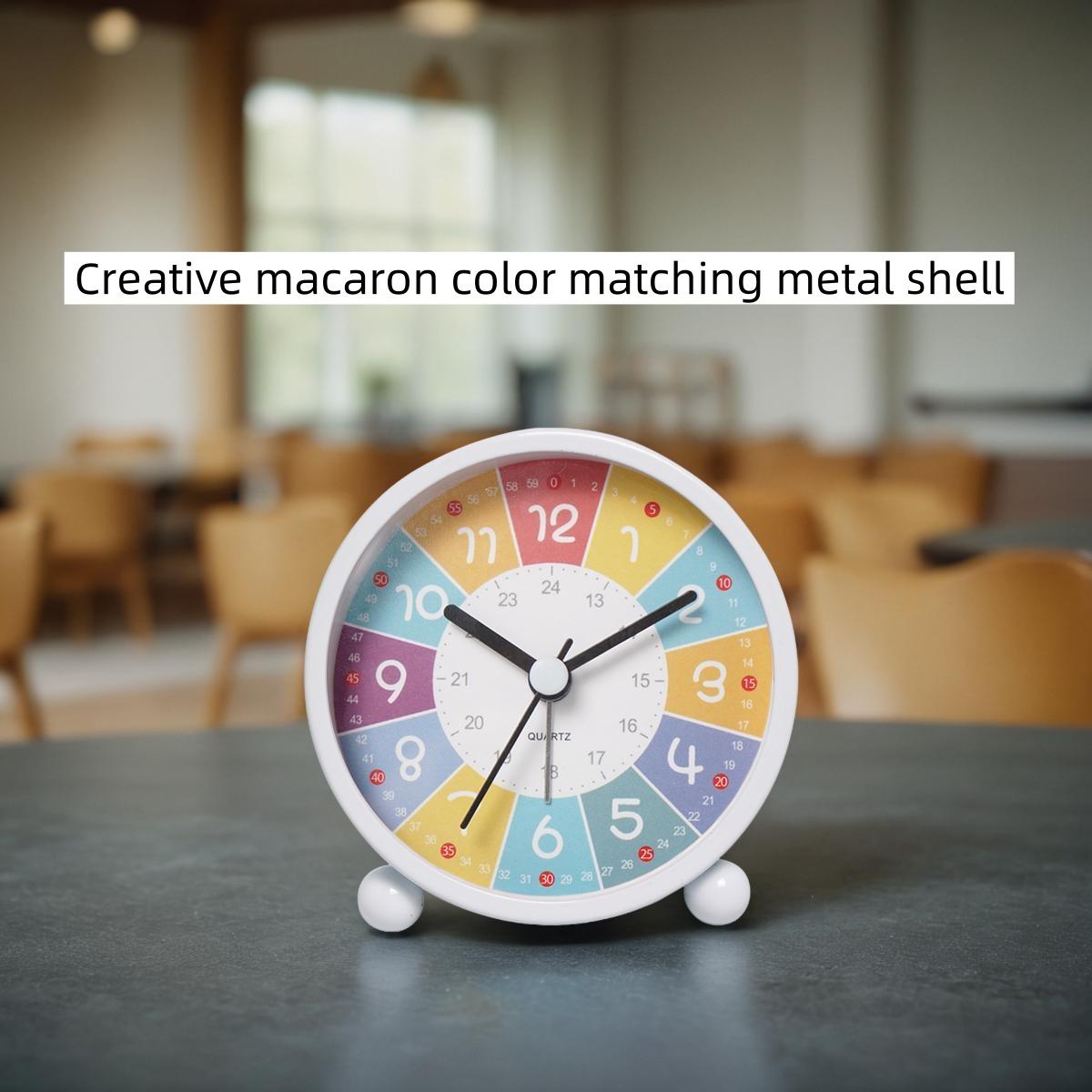 Раннее обучение Настольный будильник Будильник для пробуждения Гостиная Спальня Бесшумные настольные часы Настольные часы белый