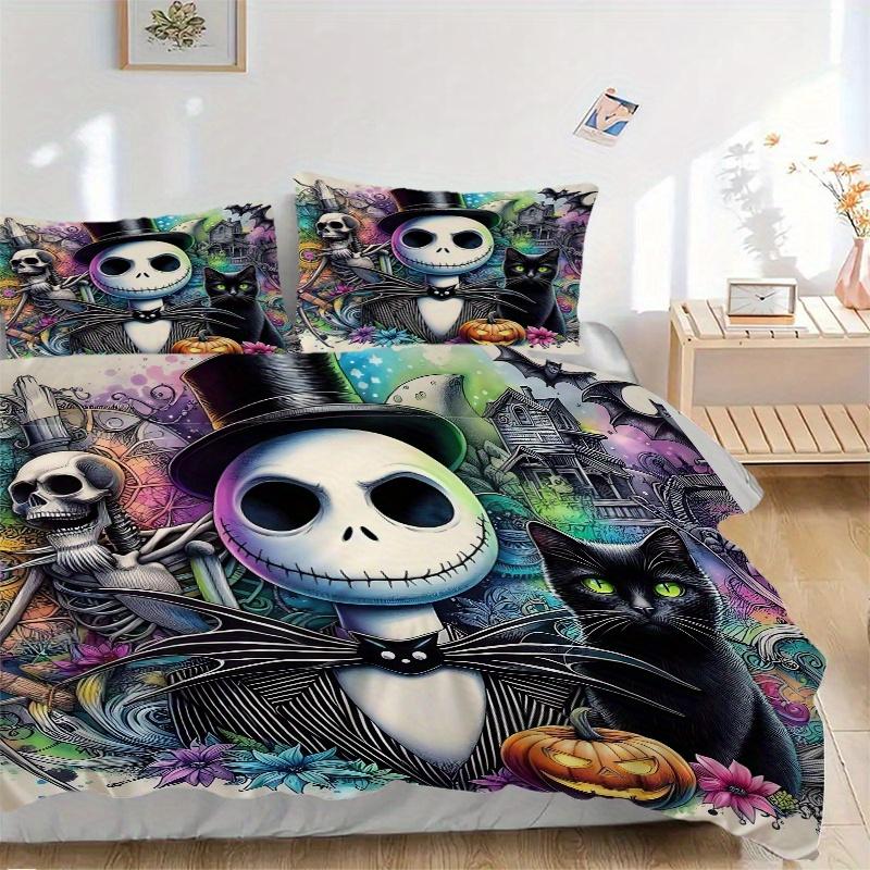 3pcs Halloween Nightmare Before Christmas Ideas Printed Quilt Set - Includes 1 Quilt Cover and 2 Pillowcases, Machine Washable - Suitable for All 135x200cm
3pcs Halloween Nightmare Before Christmas Ideas Printed Quilt Set - Includes 1 Quilt Cover and 2 Pillowcases, Machine Washable - Suitable for All 135x200cm