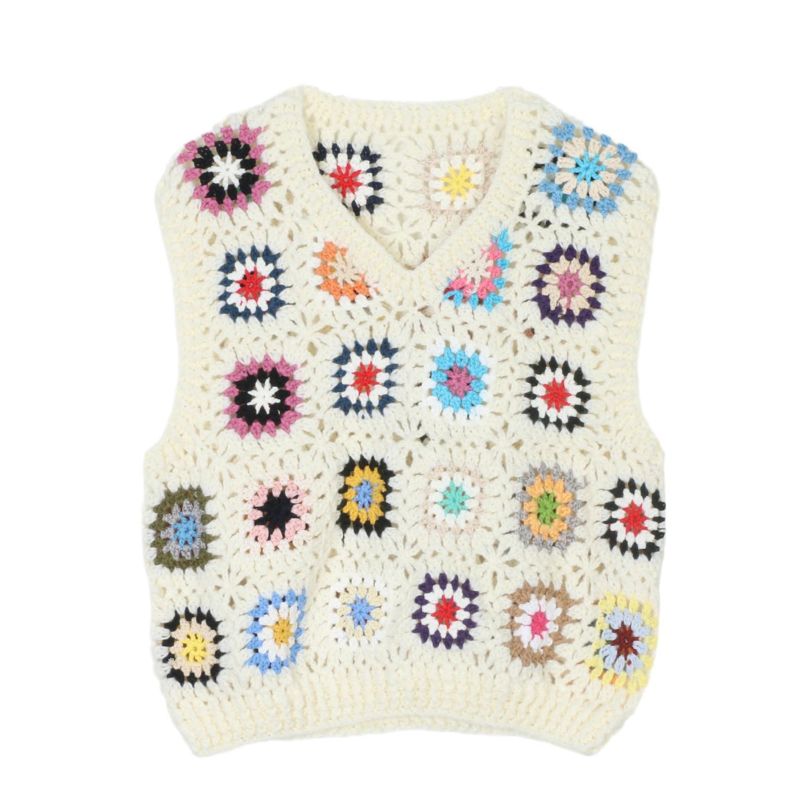 Ethnic Style Rainbow Color Block Crocheted Knit Vest - Cute French Sleeveless Tank Top Medium
Ethnic Style Rainbow Color Block Crocheted Knit Vest - Cute French Sleeveless Tank Top Medium