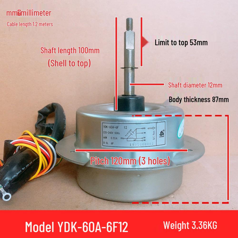 YDK-60A-6F 12 | 60W Механічний двигун змінного струму для вентилятора зі ступінчастим регулюванням швидкості для кондиціонера Chigo
YDK-60A-6F 12 | 60W Механічний двигун змінного струму для вентилятора зі ступінчастим регулюванням швидкості для кондиціонера Chigo