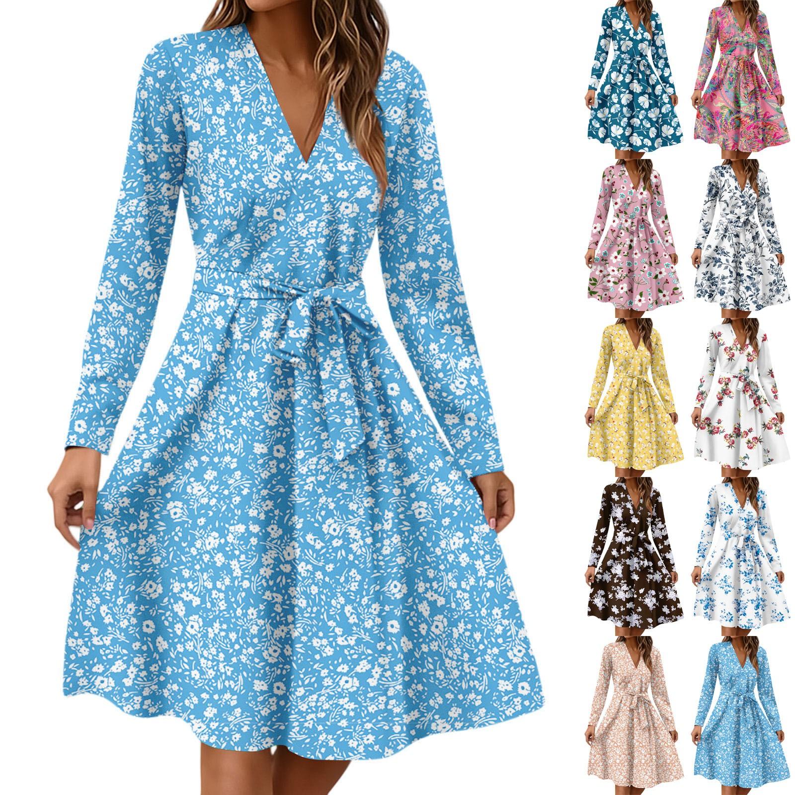 Women s Fashion Casual V-Neck Long Sleeve Waist Floral Print Midi Dress XXL жовтий
Women s Fashion Casual V-Neck Long Sleeve Waist Floral Print Midi Dress XXL жовтий