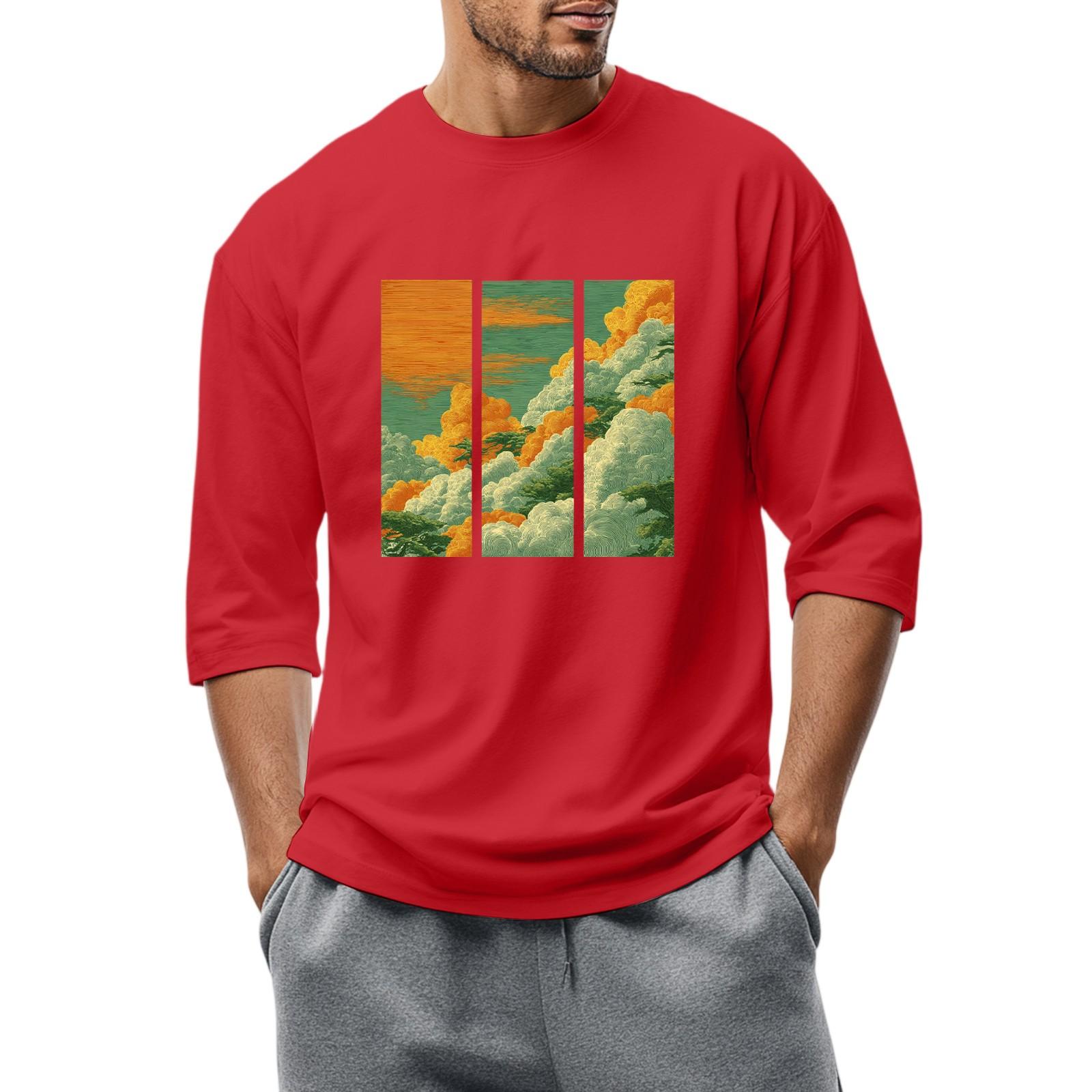 Мужская повседневная модная футболка с круглым вырезом и рукавом три четверти XXL красный
Мужская повседневная модная футболка с круглым вырезом и рукавом три четверти XXL красный