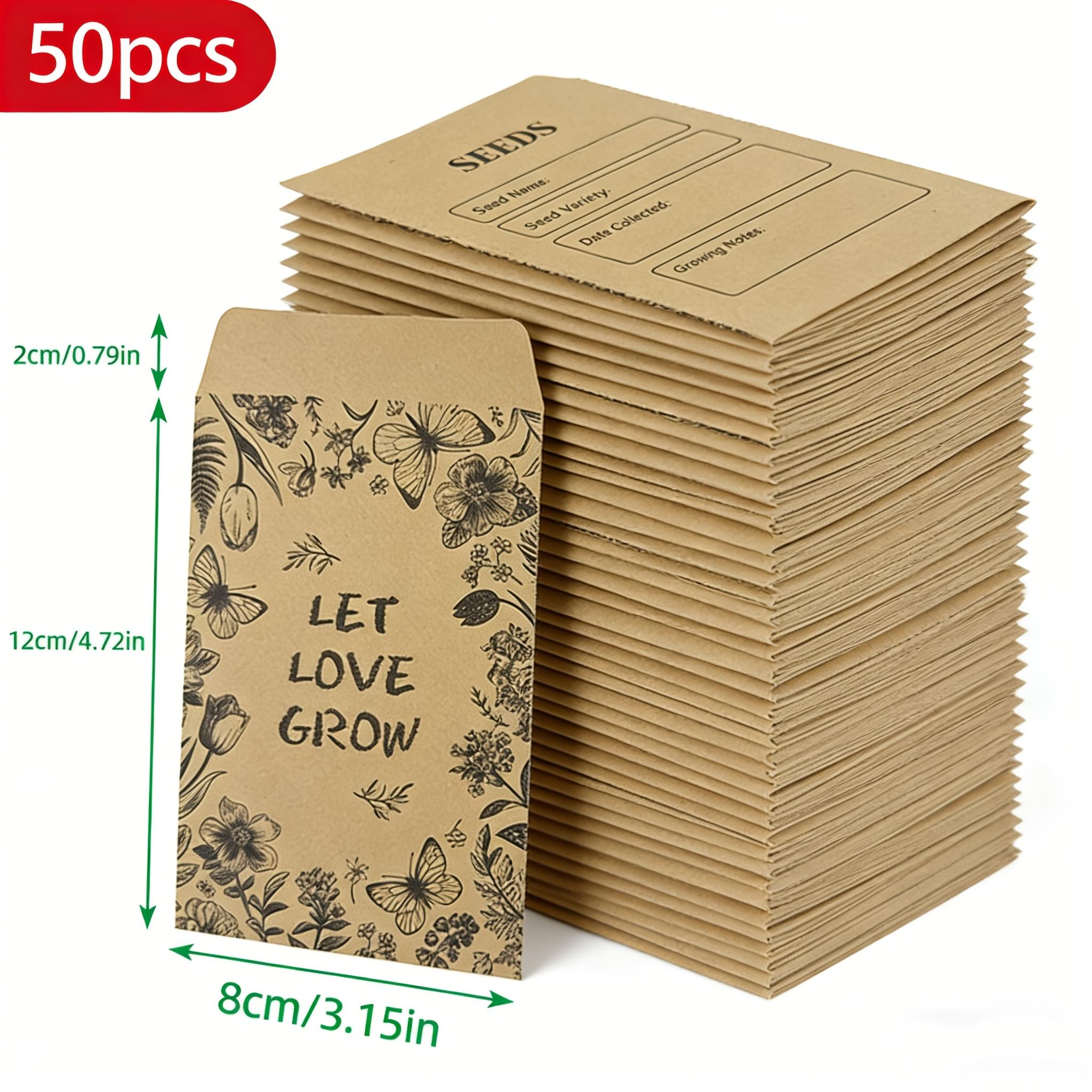50Pcs Kraft Paper Seed Envelopes, Self-Adhesive Small Storage Bags for Gardening & Office 50 Pieces Pack
50Pcs Kraft Paper Seed Envelopes, Self-Adhesive Small Storage Bags for Gardening & Office 50 Pieces Pack