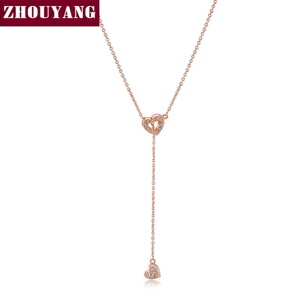 ZHOUYANG Necklace For Women Heart Linked To Heart Rose Gold Color Fashion Pendant Jewelry Made with Austria Crystal ZYN159
ZHOUYANG Necklace For Women Heart Linked To Heart Rose Gold Color Fashion Pendant Jewelry Made with Austria Crystal ZYN159
