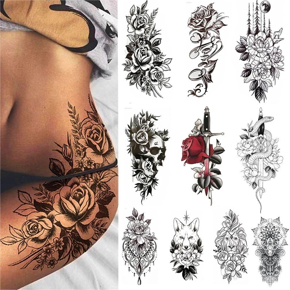 10 Piece Waterproof Temporary Tattoo Sticker Sexy Flower Wolf Lion Skull Dimond Rose Knife Body Arm Art Women Sleeve Personality
10 Piece Waterproof Temporary Tattoo Sticker Sexy Flower Wolf Lion Skull Dimond Rose Knife Body Arm Art Women Sleeve Personality