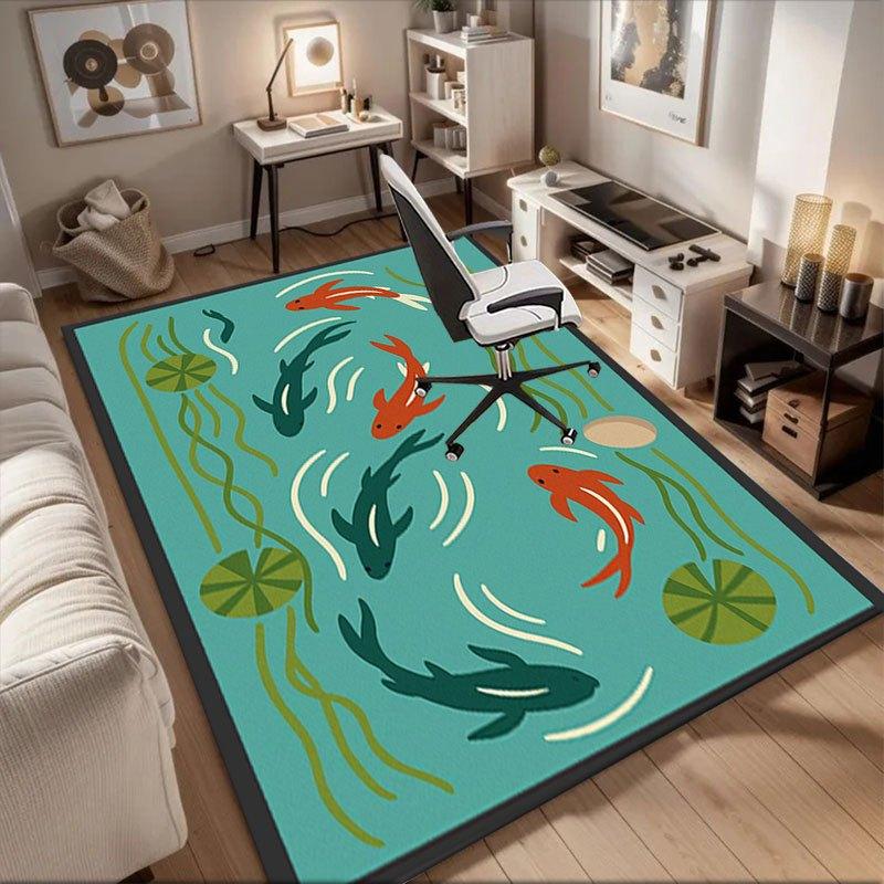 Koi Fish Pond Rug - Vibrant Water Garden Decor MatOffice Mat Perfect for Home Decor Office Desk Chair Rugs Chair Carpet for office Polyester 60cm by 90cm
Koi Fish Pond Rug - Vibrant Water Garden Decor MatOffice Mat Perfect for Home Decor Office Desk Chair Rugs Chair Carpet for office Polyester 60cm by 90cm