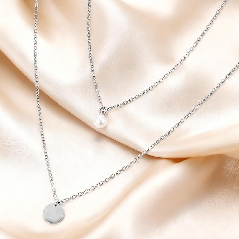Stainless Steel Disc Long Pendant Necklace for Women Fashion Imitation Pearl Double-Layer Sweater Chain Daily Wear Zircon Gifts
Stainless Steel Disc Long Pendant Necklace for Women Fashion Imitation Pearl Double-Layer Sweater Chain Daily Wear Zircon Gifts