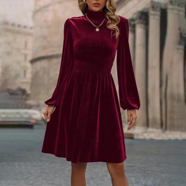 Весеннее женское бархатное платье с длинными рукавами-фонариками, высокой талией, А-силуэта, длиной до колена, однотонное повседневное платье с воротником-стойкой XL бордовый
Весеннее женское бархатное платье с длинными рукавами-фонариками, высокой талией, А-силуэта, длиной до колена, однотонное повседневное платье с воротником-стойкой XL бордовый