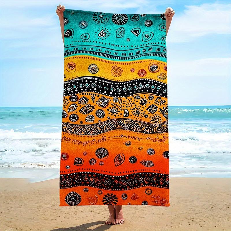 1PC Boho Tribal Beach Towel, Polyester Quick-Dry Print, Teal & Orange Ethnic Stripe Design, Soft Towel for Beach & Swimming, Sum W30*H60(CM)
1PC Boho Tribal Beach Towel, Polyester Quick-Dry Print, Teal & Orange Ethnic Stripe Design, Soft Towel for Beach & Swimming, Sum W30*H60(CM)