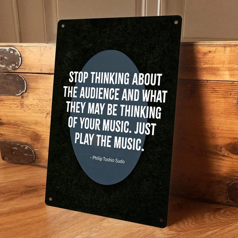 1 piece of inspirational quote tin wall hanging - Stop thinking about the audience s feelings, focus on playing music. Suitable (as the picture,20x30cm)
1 piece of inspirational quote tin wall hanging - Stop thinking about the audience s feelings, focus on playing music. Suitable (as the picture,20x30cm)